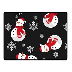 Christmas Texture, Retro Background With Snowmen Fleece Blanket (small) by kyorashop23