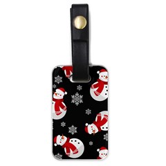 Christmas Texture, Retro Background With Snowmen Luggage Tag (one Side) by kyorashop23