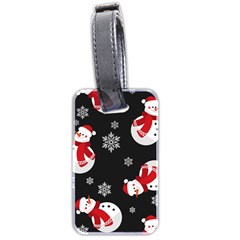 Christmas Texture, Retro Background With Snowmen Luggage Tag (two Sides) by kyorashop23