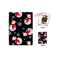 Christmas Texture, Retro Background With Snowmen Playing Cards Single Design (mini)