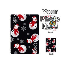 Christmas Texture, Retro Background With Snowmen Playing Cards 54 Designs (mini)