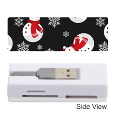 Christmas Texture, Retro Background With Snowmen Memory Card Reader (stick) by kyorashop23