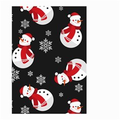 Christmas Texture, Retro Background With Snowmen Small Garden Flag (two Sides) by kyorashop23