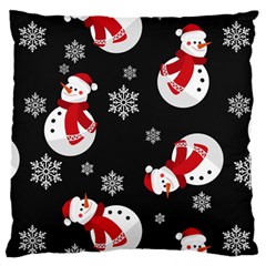 Christmas Texture, Retro Background With Snowmen Standard Premium Plush Fleece Cushion Case (one Side) by kyorashop23