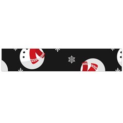 Christmas Texture, Retro Background With Snowmen Large Premium Plush Fleece Scarf 