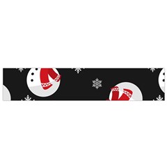 Christmas Texture, Retro Background With Snowmen Small Premium Plush Fleece Scarf