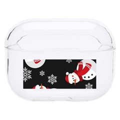 Christmas Texture, Retro Background With Snowmen Hard Pc Airpods Pro Case by kyorashop23