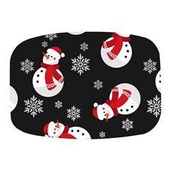 Christmas Texture, Retro Background With Snowmen Mini Square Pill Box by kyorashop23