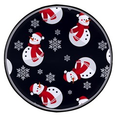 Christmas Texture, Retro Background With Snowmen Wireless Fast Charger(black) by kyorashop23