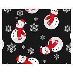 Christmas Texture, Retro Background With Snowmen Premium Plush Fleece Blanket (medium) by kyorashop23