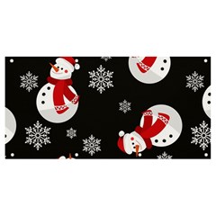 Christmas Texture, Retro Background With Snowmen Banner And Sign 8  X 4  by kyorashop23