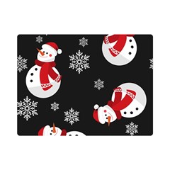 Christmas Texture, Retro Background With Snowmen Premium Plush Fleece Blanket (mini) by kyorashop23