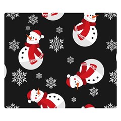 Christmas Texture, Retro Background With Snowmen Premium Plush Fleece Blanket (small) by kyorashop23