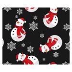 Christmas Texture, Retro Background With Snowmen Premium Plush Fleece Blanket (Small) 50 x40  Blanket Front