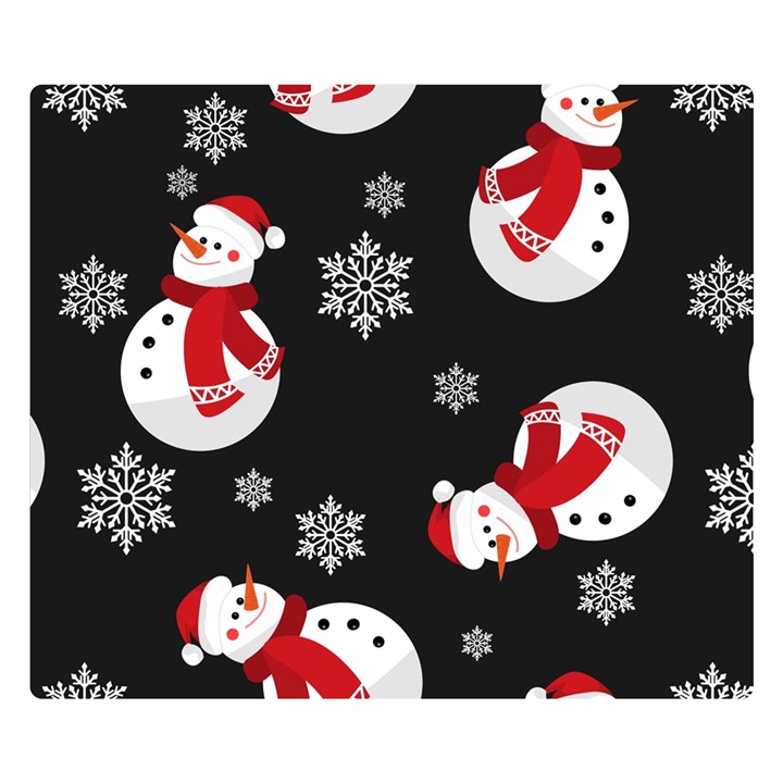 Christmas Texture, Retro Background With Snowmen Premium Plush Fleece Blanket (Small)