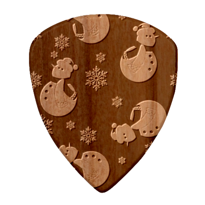 Christmas Texture, Retro Background With Snowmen Wood Guitar Pick (Set of 10)