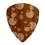 Christmas Texture, Retro Background With Snowmen Wood Guitar Pick (Set of 10) Front