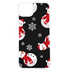 Christmas Texture, Retro Background With Snowmen Iphone 15 Tpu Uv Print Case by kyorashop23