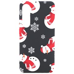 Christmas Texture, Retro Background With Snowmen Samsung Galaxy S24 6 2 Inch Black Tpu Uv Case by kyorashop23