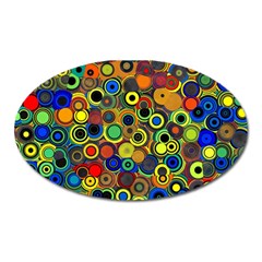 Circles, Colorful Oval Magnet by kyorashop23