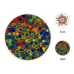 Circles, Colorful Playing Cards Single Design (round)