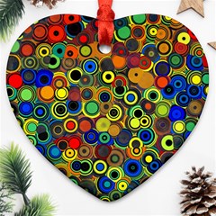 Circles, Colorful Heart Ornament (two Sides)