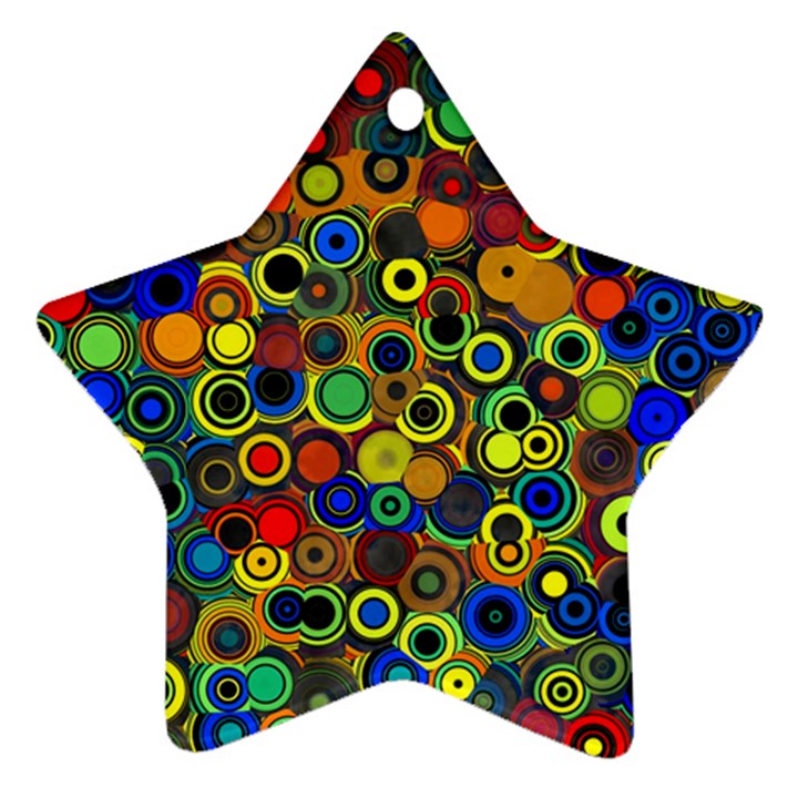 Circles, Colorful Star Ornament (Two Sides)