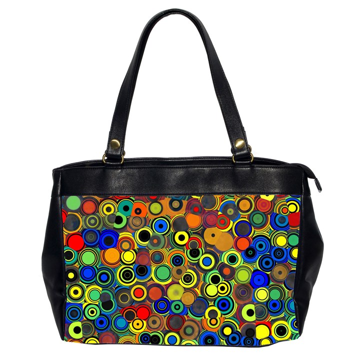 Circles, Colorful Oversize Office Handbag (2 Sides)