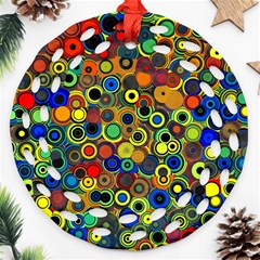 Circles, Colorful Round Filigree Ornament (two Sides)