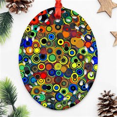 Circles, Colorful Oval Filigree Ornament (two Sides)