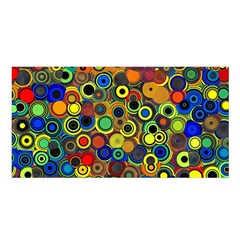 Circles, Colorful Satin Shawl 45  X 80 