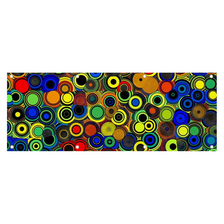 Circles, Colorful Banner and Sign 8  x 3 