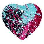 Colorful Splashes Grunge, Abstract Art Ornament (Heart) Front