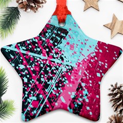 Colorful Splashes Grunge, Abstract Art Ornament (star)