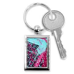 Colorful Splashes Grunge, Abstract Art Key Chain (rectangle) by kyorashop23