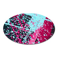 Colorful Splashes Grunge, Abstract Art Oval Magnet by kyorashop23