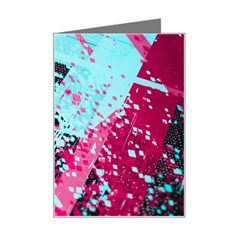 Colorful Splashes Grunge, Abstract Art Mini Greeting Card by kyorashop23