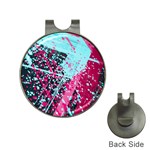 Colorful Splashes Grunge, Abstract Art Hat Clips with Golf Markers Front