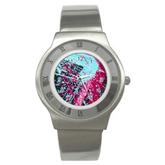 Colorful Splashes Grunge, Abstract Art Stainless Steel Watch by kyorashop23