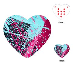 Colorful Splashes Grunge, Abstract Art Playing Cards Single Design (heart)