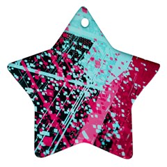 Colorful Splashes Grunge, Abstract Art Star Ornament (two Sides)