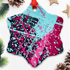 Colorful Splashes Grunge, Abstract Art Ornament (snowflake)