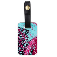 Colorful Splashes Grunge, Abstract Art Luggage Tag (one Side) by kyorashop23