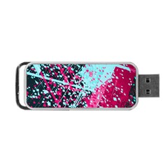 Colorful Splashes Grunge, Abstract Art Portable Usb Flash (two Sides) by kyorashop23