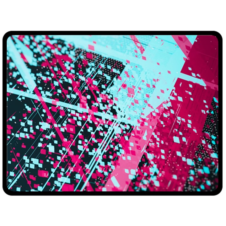 Colorful Splashes Grunge, Abstract Art Two Sides Fleece Blanket (Large)