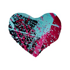 Colorful Splashes Grunge, Abstract Art Standard 16  Premium Heart Shape Cushions by kyorashop23