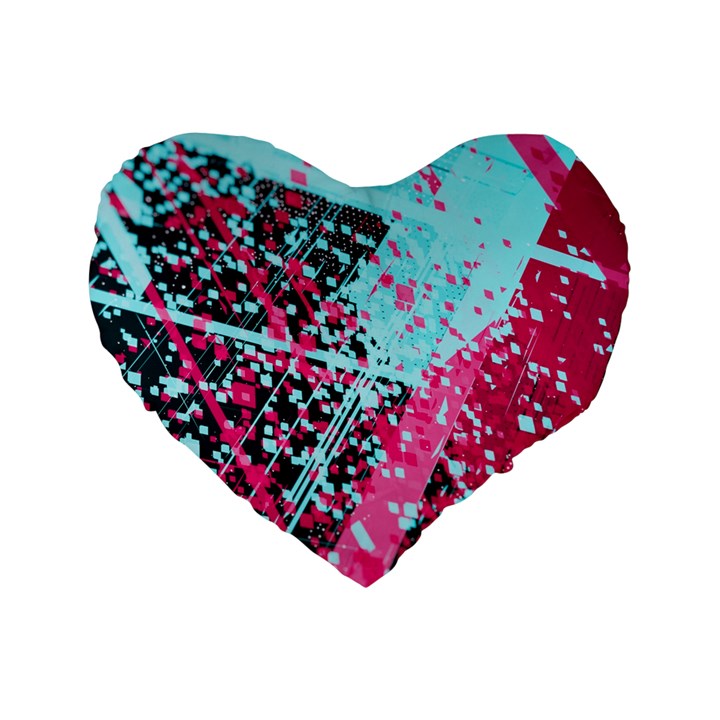 Colorful Splashes Grunge, Abstract Art Standard 16  Premium Heart Shape Cushions