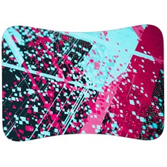 Colorful Splashes Grunge, Abstract Art Velour Seat Head Rest Cushion by kyorashop23