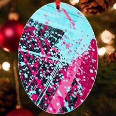 Colorful Splashes Grunge, Abstract Art Uv Print Acrylic Ornament Oval by kyorashop23