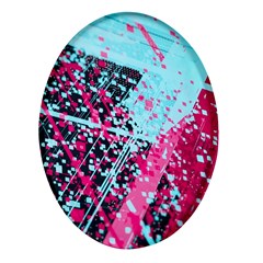 Colorful Splashes Grunge, Abstract Art Oval Glass Fridge Magnet (4 Pack) by kyorashop23